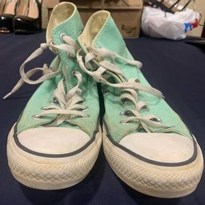 Teal high top converse